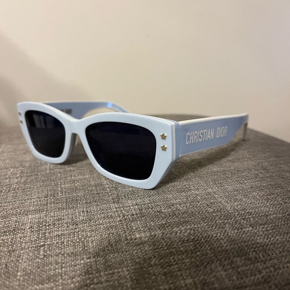 Dior White Sunglasses with Black Lenses - Picture 3 of 5